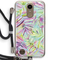Tropical Palms Blue: LG K10 (2017) Transparant Hoesje met koord