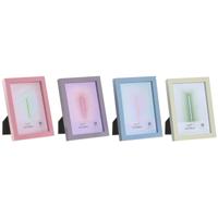 Fotolijsten Home ESPRIT Blauw Groen Kristal Hout MDF Stads (4 Stuks)
