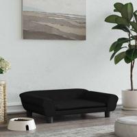 VidaXL Hondenmand 70x48x22 cm fluweel zwart VidaXL Hondenmand 70x48x22 cm fluweel zwart