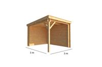 Overkapping Els 300 cm bij 300 cm diep Lessenaarsdak - Warentuin collection