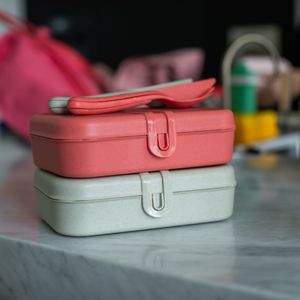 Koziol Bio-Circulair - Pascal L Lunchbox met Compartiment - Gerecycled Zonnebloemolie - Roze