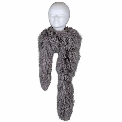 Tibetaanse Schapenvacht Sjaal Taupe - 180cm