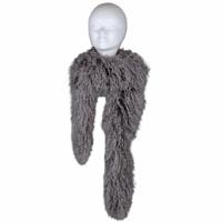 Tibetaanse Schapenvacht Sjaal Taupe - 180cm