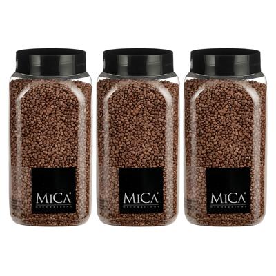 Mica Decorations decoratie stenen/granulaat - 3x - 650ml - koper - hobby steentjes