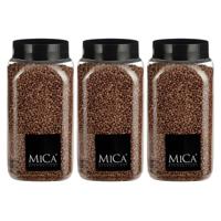 Mica Decorations decoratie stenen/granulaat - 3x - 650ml - koper - hobby steentjes