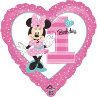 Folieballon 1st Birthday Minnie Mouse - 43 cm