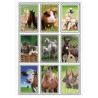 Dieren stickers van boerderijdieren 9 stuks