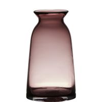 Transparante home-basics paars/roze glazen vaas/vazen 23.5 x 12.5 cm   -