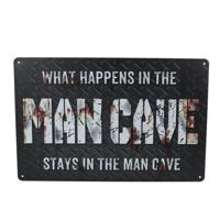 Wandbord Mancave Zwart metaal