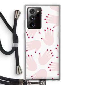 Hands pink: Samsung Galaxy Note 20 Ultra / Note 20 Ultra 5G Transparant Hoesje met koord