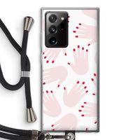 Hands pink: Samsung Galaxy Note 20 Ultra / Note 20 Ultra 5G Transparant Hoesje met koord