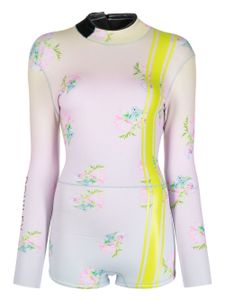 Cynthia Rowley maillot de bain rayé à fleurs - Rose