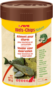 Sera Wels-Chips Nature 100ml (38g) - Natuurlijk Hoofdvoer voor Bodemvissen zonder Conserveermiddelen