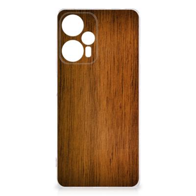 Xiaomi Poco F5 | Bumper Hoesje | Donker Hout