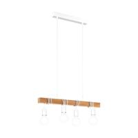 Eglo Houten hanglampTownshend 4-lichts hout met wit - 43704 Eglo Houten hanglampTownshend 4-lichts hout met wit - 43704