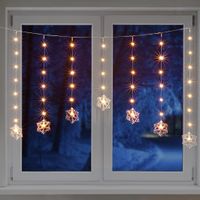 Lichtgordijn - voor het raam -B140 cm -sneeuwvlokken - raamverlichting - thumbnail
