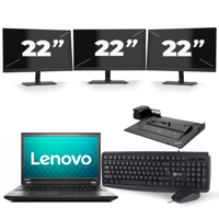 Lenovo ThinkPad L540 - Intel Core i5-4e Generatie - 15 inch - 8GB RAM - 240GB SSD - Windows 11 + 3x 22 inch Monitor