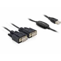 Delock USB-kabel USB-A stekker, VGA-stekker 9-polig, VGA-stekker 9-polig 1.4 m Zwart 61886