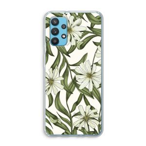 Wit bloemenpatroon: Samsung Galaxy A32 4G Transparant Hoesje