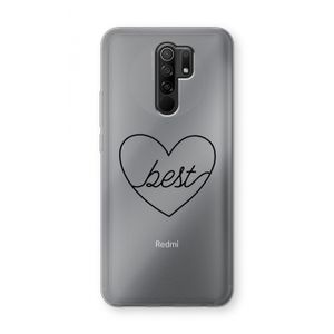 Best heart black: Xiaomi Redmi 9 Transparant Hoesje