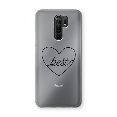 Best heart black: Xiaomi Redmi 9 Transparant Hoesje