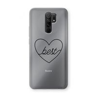 Best heart black: Xiaomi Redmi 9 Transparant Hoesje