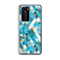 Gekleurde driehoekjes blauw: Huawei P40 Pro Transparant Hoesje
