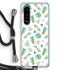Ananas bladeren: Sony Xperia 5 III Transparant Hoesje met koord