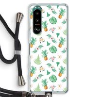 Ananas bladeren: Sony Xperia 5 III Transparant Hoesje met koord