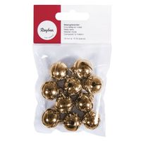 10x Gouden metalen belletjes met oog 19 mm hobby/knutsel benodigdheden - thumbnail