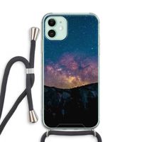 Travel to space: iPhone 11 Transparant Hoesje met koord