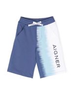 Aigner Kids short à logo brodé - Bleu - thumbnail