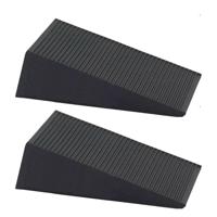 2x Deurstopper / deurwig rubber zwart 16 mm - thumbnail