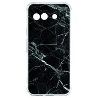 Google Pixel 9a Hoesje - Marmer Zwart TPU Antishock