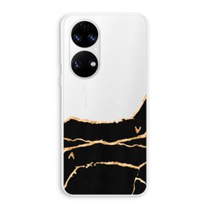 Gouden marmer: Huawei P50 Transparant Hoesje