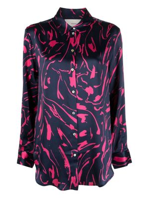 Asceno chemise de pyjama London en soie - Bleu Asceno chemise de pyjama London en soie - Bleu