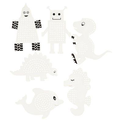 Creativ Company Borduurfiguren dieren en robots, 18dlg.