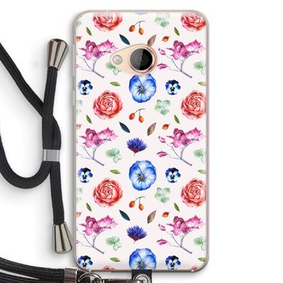 Bloemetjes: HTC U Play Transparant Hoesje met koord