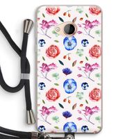 Bloemetjes: HTC U Play Transparant Hoesje met koord