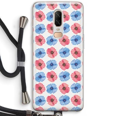 Klaproosjes: OnePlus 6 Transparant Hoesje met koord
