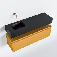 Toiletmeubel Mondiaz Andor | 100 cm | Meubelkleur Ocher | Lex vrijhangend wastafel Urban Links | Zonder kraangat