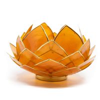 Lotus Sfeerlicht Oranje Goudrand Groot - thumbnail