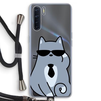 Cool cat: Oppo A91 Transparant Hoesje met koord