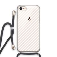 Strepen zwart-wit: iPhone 8 Transparant Hoesje met koord