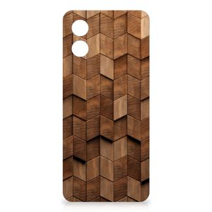 Bumper Hoesje voor Motorola Moto E13 Wooden Cubes