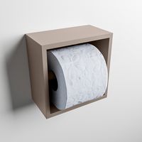MONDIAZ Easy Toiletrolhouder CUBE 160 solid surface 16x8,6cm kleur Smoke. Geschikt voor op en inbouw.