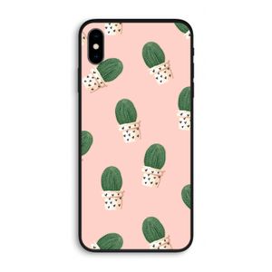 Cactusprint roze: iPhone XS Max Biologisch afbreekbaar hoesje