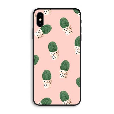 Cactusprint roze: iPhone XS Max Biologisch afbreekbaar hoesje