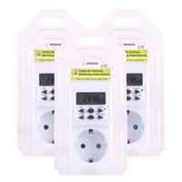 Benson digitale tijdklok - 3x stuks - 12/24-uurs - programmeerbare tijdschakelaar - binnenshuis