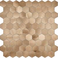Hexagon Zelfklevende Mozaïek Tegel - Geborsteld Brons - 291x286mm